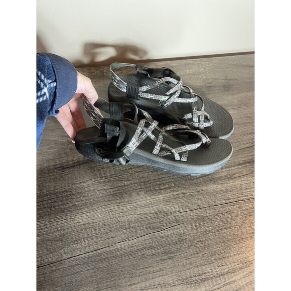 Chaco Classic Womens Size 9 Sport Sandals Gray With Purple  Outdoor Trail - Picture 2 of 7